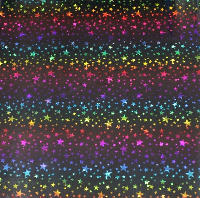 Vinyl HTV Pattern Holo Rainbow Black stars