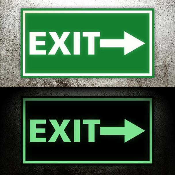 Vinyl Signage Glow in the Dark / safety Signs