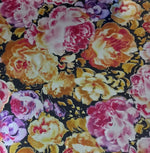 Vinyl HTV Pattern Flowers Gold Black