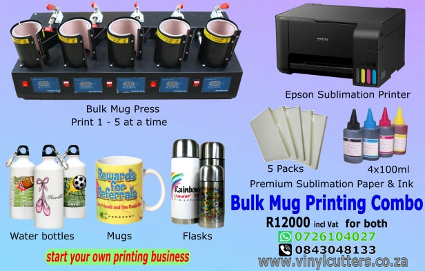 Combo 5 Head Mug press & Sub Printer