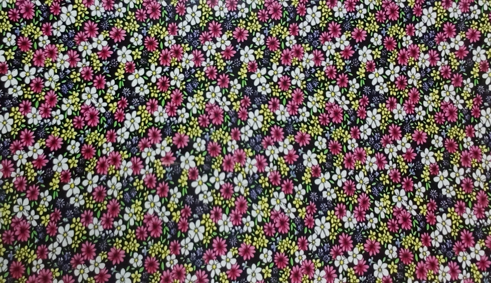 Vinyl HTV Pattern Flowers Pink White Yellow Black Garden