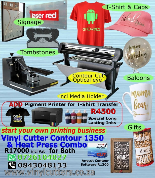 Combo Contour 1350mm Vinyl Cutter + Heat Press 38x38cm