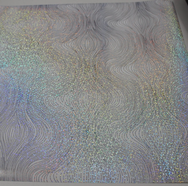 Vinyl HTV Pattern Holo Silver Dotted white