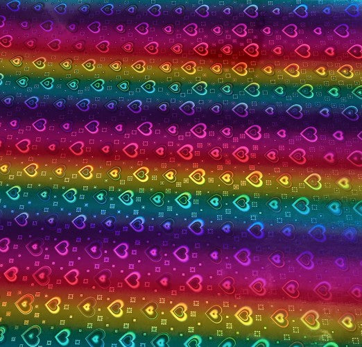 CraftSignage vinyl -Holographic Neon Hearts