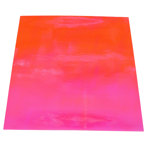 Vinyl Sticker Permanent Holographic Pink to Orange CH05 25x30cm 2pcs