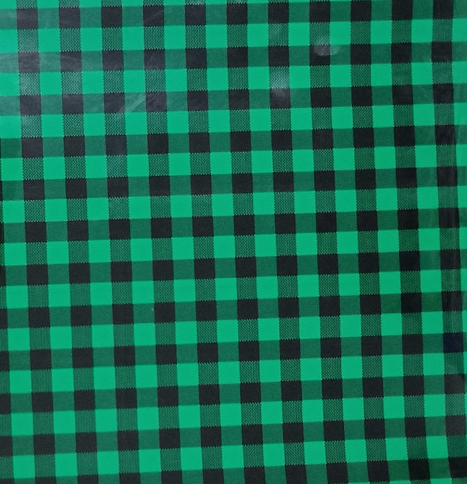 Vinyl HTV Pattern Grass Green and Black Check