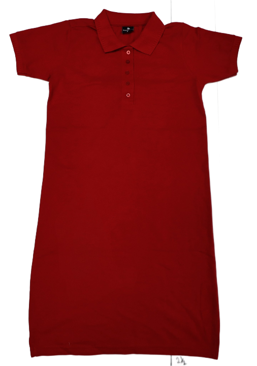Ladies Golf Dress Cotton Blend 280 gram Red Large