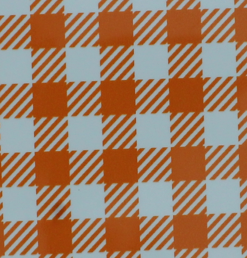 Vinyl HTV Pattern Check Orange & white