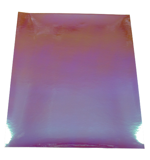 Vinyl Sticker Permanent Holographic Silver to Orange Pink CH18 25x30cm 2pcs