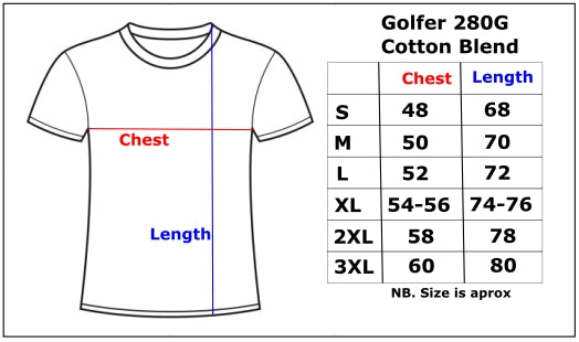 Golfers Cotton Blend 280 gram Mustard Yellow X-Large