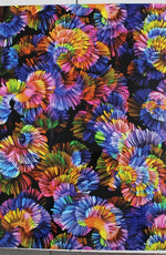 Vinyl HTV Pattern Flowers Neon Black