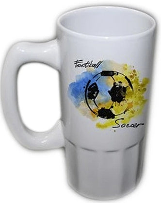 Mugs - Beer 20 Oz White Ceramic (Large) pack of 2