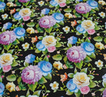 Vinyl HTV Pattern Flowers Black Garden