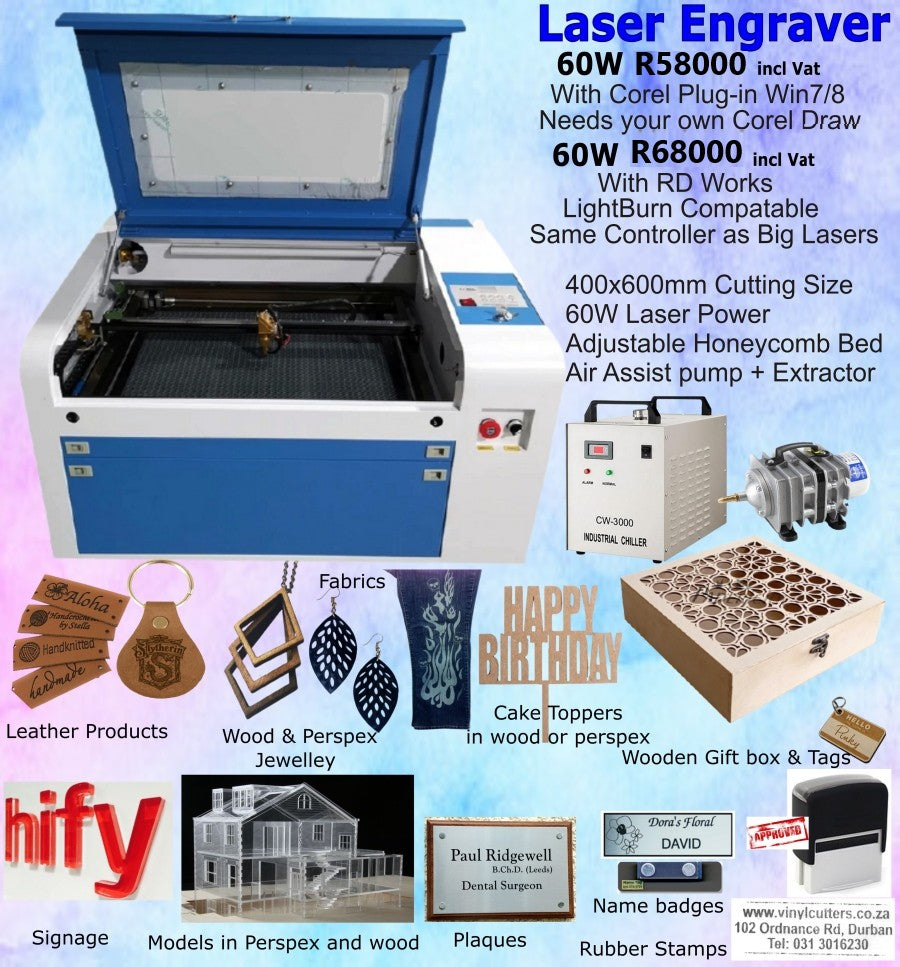 Laser Engraver 400x600mm 60W RD Works & Lighburn