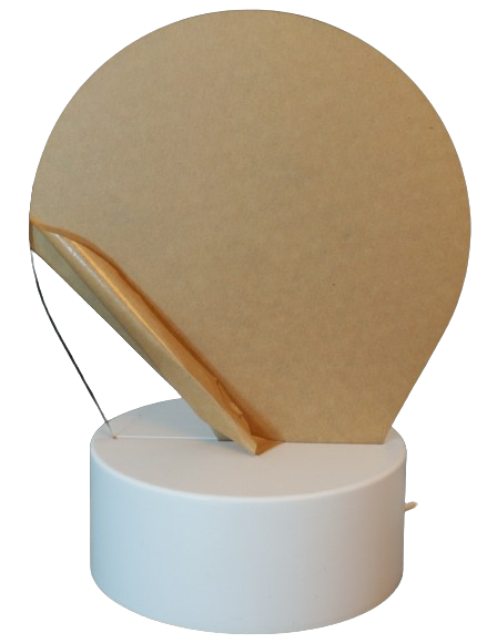 LED Frame Acrylic Round on White Base - for Vinyl or Laser