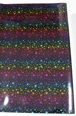 Vinyl HTV Pattern Holo Rainbow Black stars
