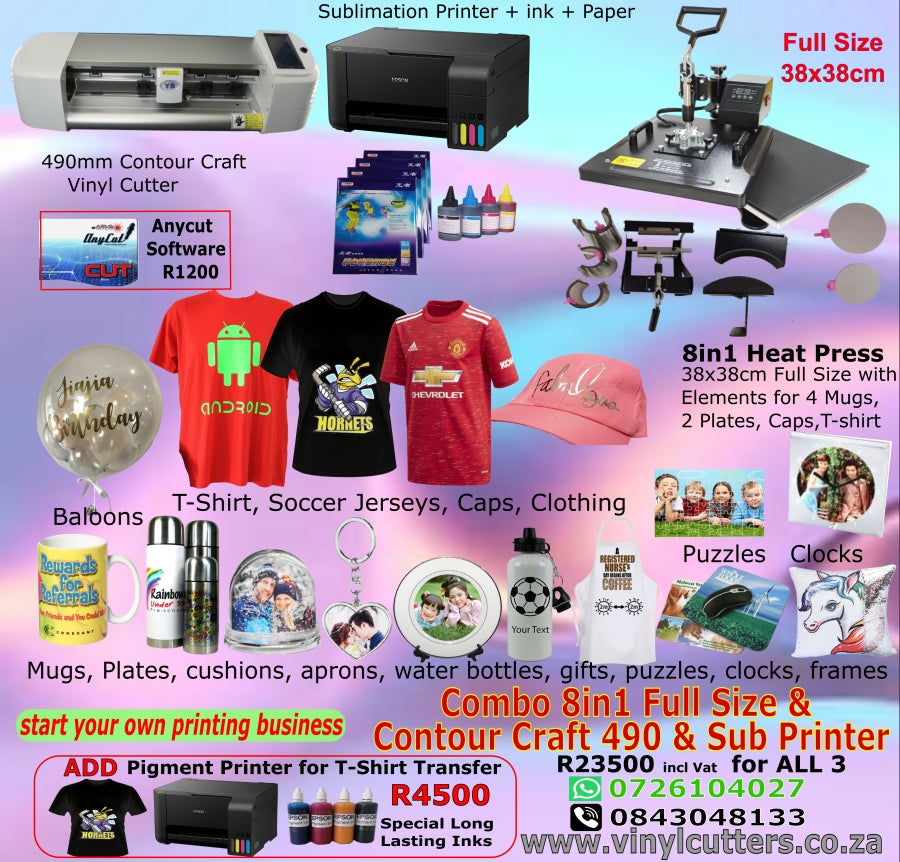 Combo 8in1 Full Size & Contour Craft 490 & Sub Printer