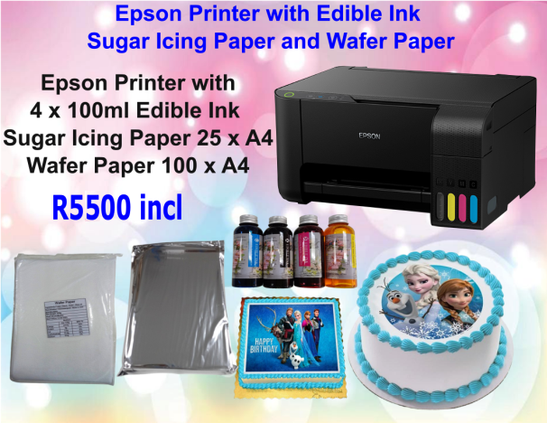 Combo Epson Edible Ink Printer + Inks + Papers
