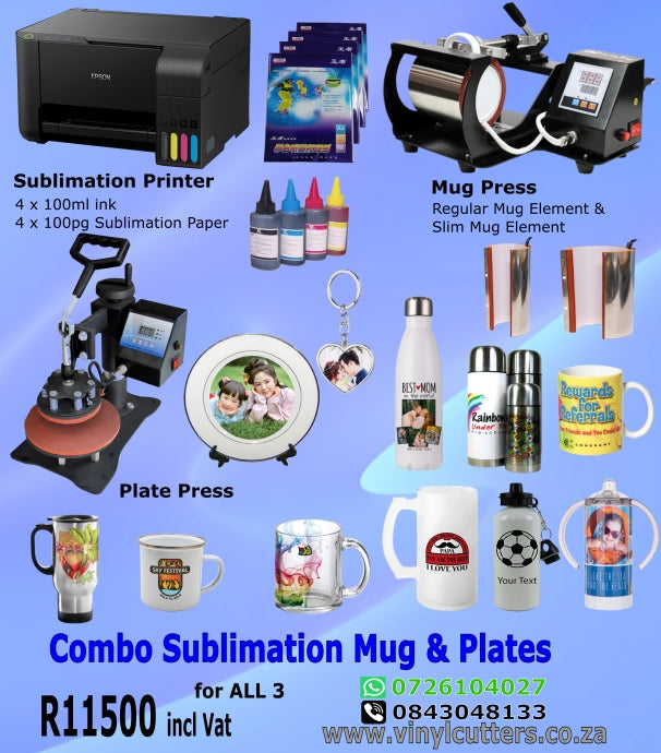 Combo Sublimation Printer with Mug & Plate Press