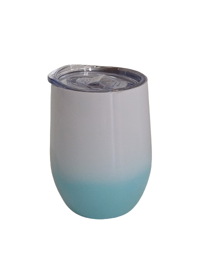 Sippy Cup Double Walled EGG Tumbler White & Sky Blue 230ml