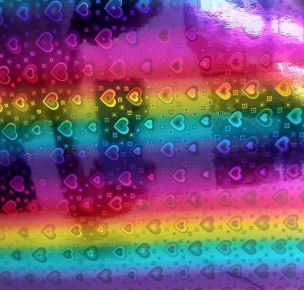 CraftSignage vinyl -Holographic Neon Hearts