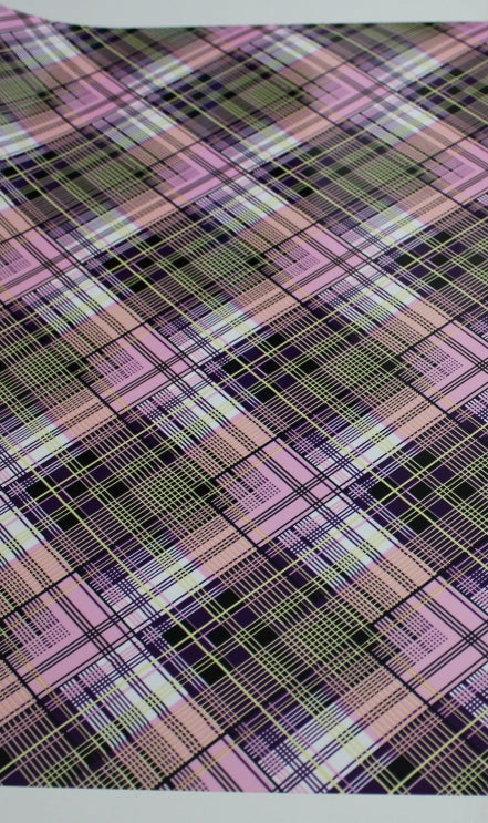 Vinyl HTV Pattern B.Berry Pink Purple White check