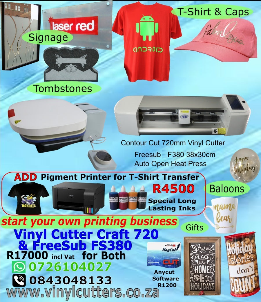 Combo Vinyl Cutter Craft 720 & FreeSub FS380