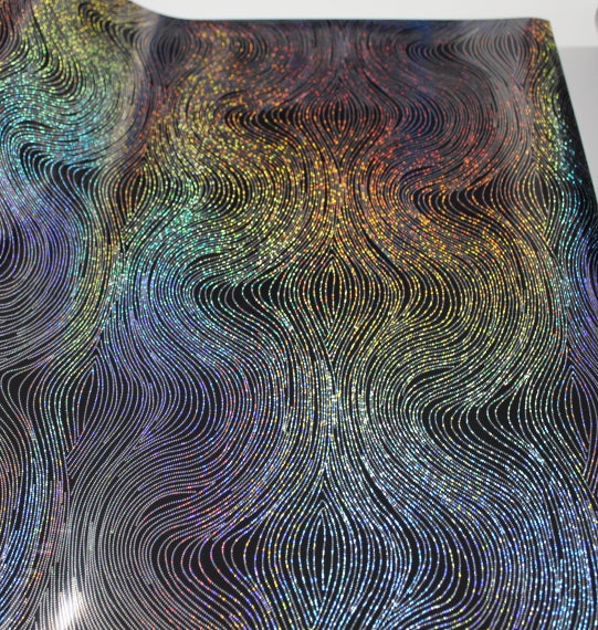 Vinyl HTV Pattern Holo Black silver dots