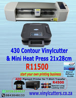 Combo Contour & Craft 490mm Vinyl Cutter + Heat Press Clamshell 21x28cm