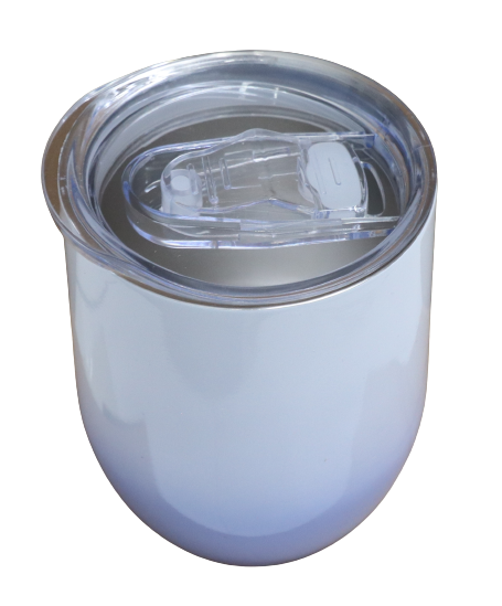 Sippy Cup Double Walled EGG Tumbler - White & Blue 230ml