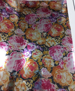 Vinyl HTV Pattern Flowers Gold Black
