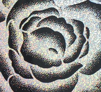 Vinyl HTV Pattern Rose Black Halographic