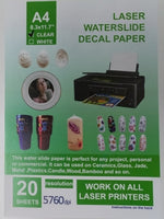 Waterslide / Decoupage Laser Decal Clear A4 (5pcs)