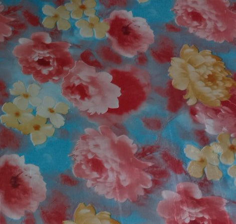 Vinyl HTV Pattern Flowers Red Blue Yellow