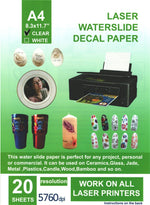 Waterslide / Decoupage Laser Decal Clear A4 (20pcs)