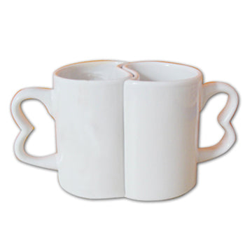 Mugs Couple Interlocking Mug Heart Handle 10oz AAA Grade