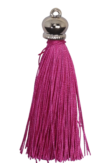 Tassels 90mm Light Gold Cerise Pink No9