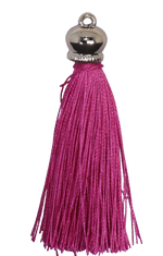 Tassels 90mm Light Gold Cerise Pink No9