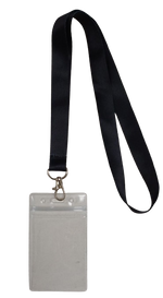 Lanyard - Black with ID Card Pouch 86x54mm (Long)