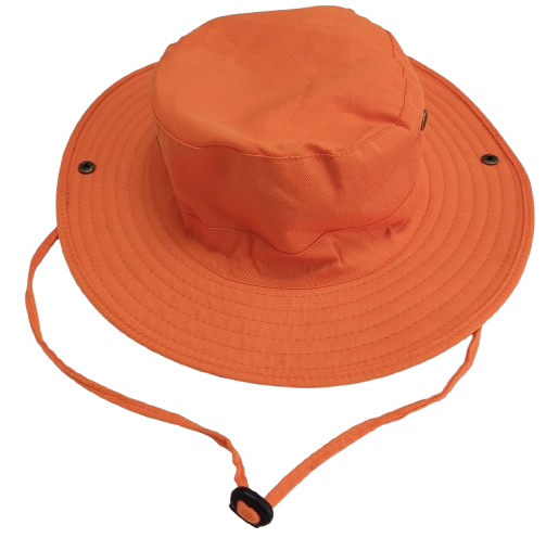 Cap Cricket Safari Style Round Brim Orange