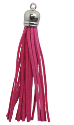 Tassels Silver 80mm Cerise Pink No 7