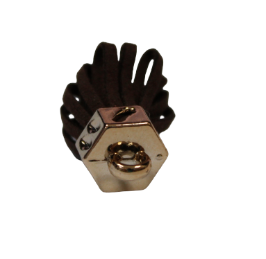 Tassels 25mm Hexagon Dark Brown