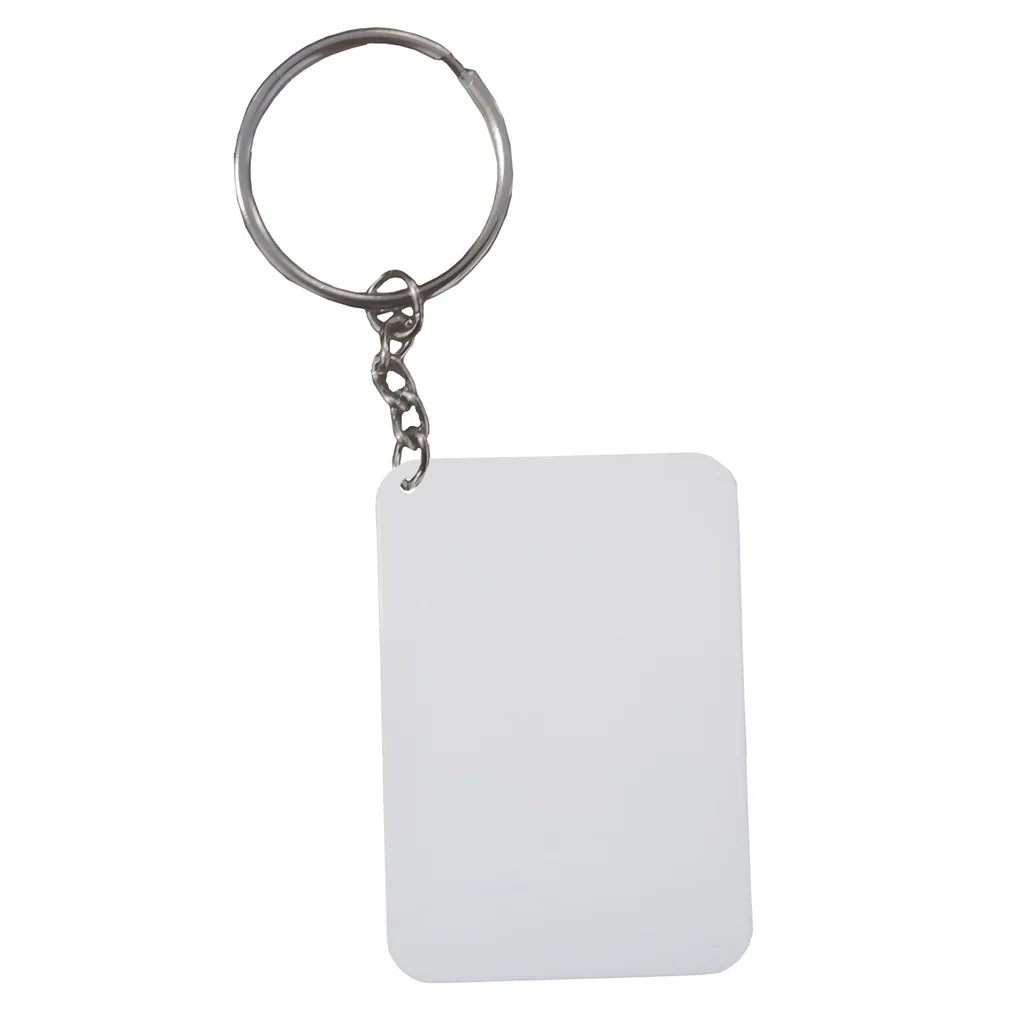 Keyring Polymer 45x65mm Rectangle Double sided
