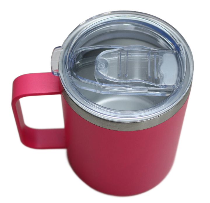 Double Wall Sippy Camping Mug 340ml Dark Pink