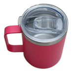 Double Wall Sippy Camping Mug 340ml Dark Pink