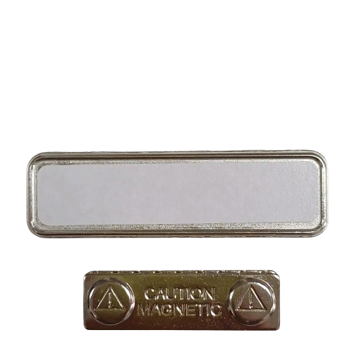 Name Badges Magnet Back Silver