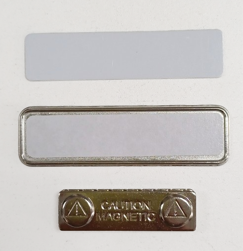 Name Badges Magnet Back Silver
