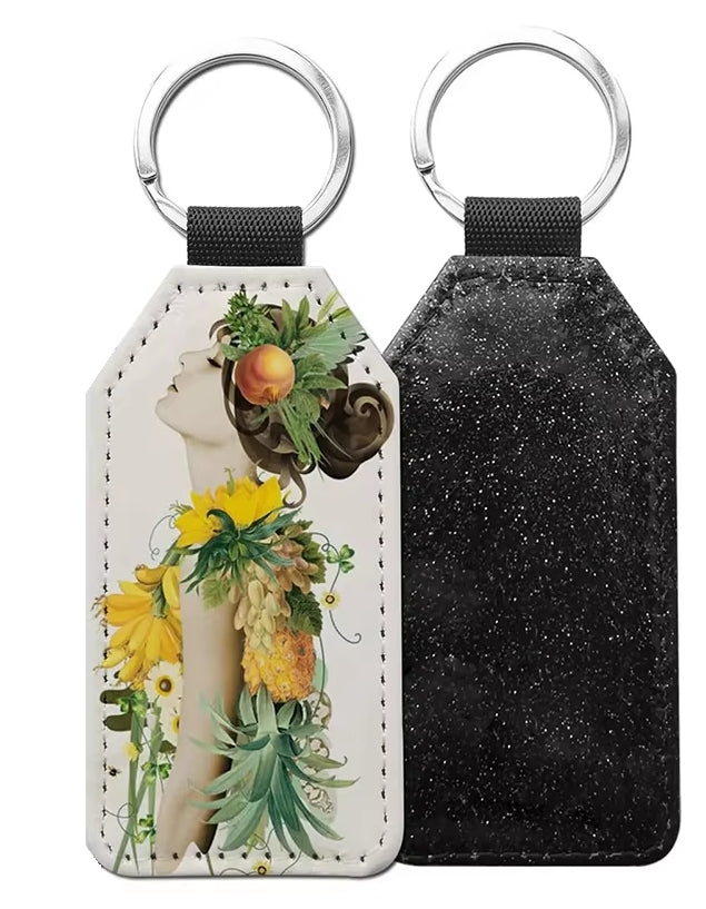 Keyrings Sublimation Glitter Back - Black 40 x 75 mm