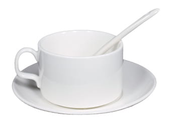Tea Mug & Saucer & Spoon 6oz AAA Grade