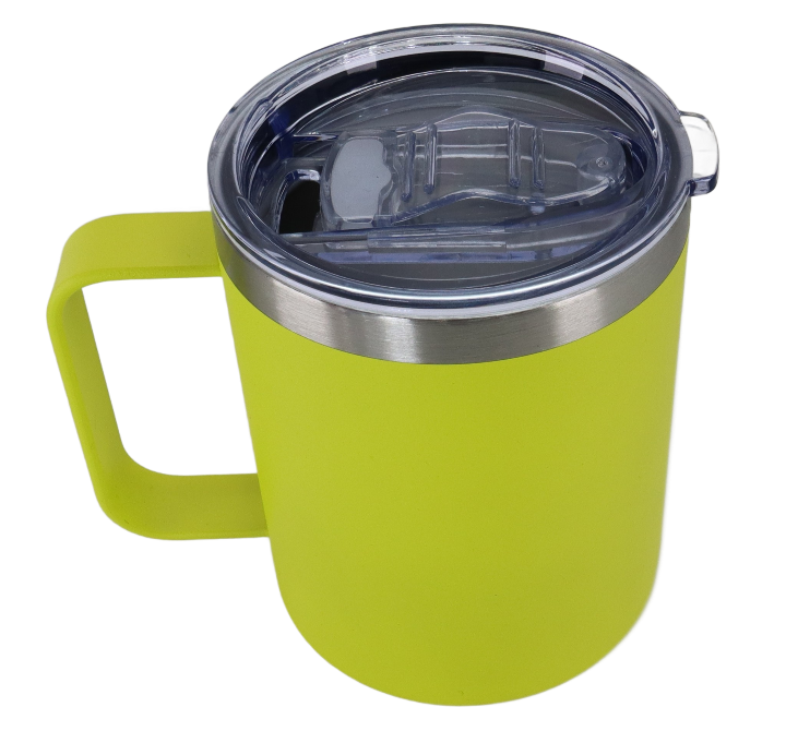 Double Wall Sippy Camping Mug 340ml Yellow